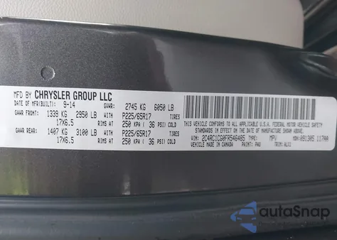 2015 Chrysler Town & Country Touring-L from USA, damaged, VIN 2C4RC1CG0FR546485